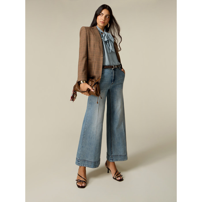 Oltre - Jeans wide leg - Azzurro