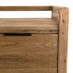 SANDY - Chevet marron 1 tiroir bois Pin recyclé