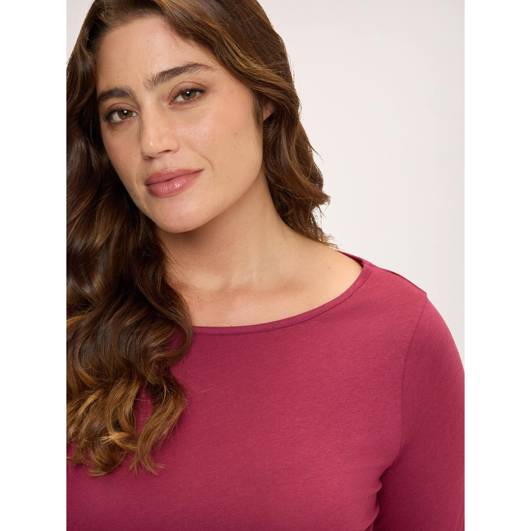 Fiorella Rubino - Camiseta con escote barco - Burgundy