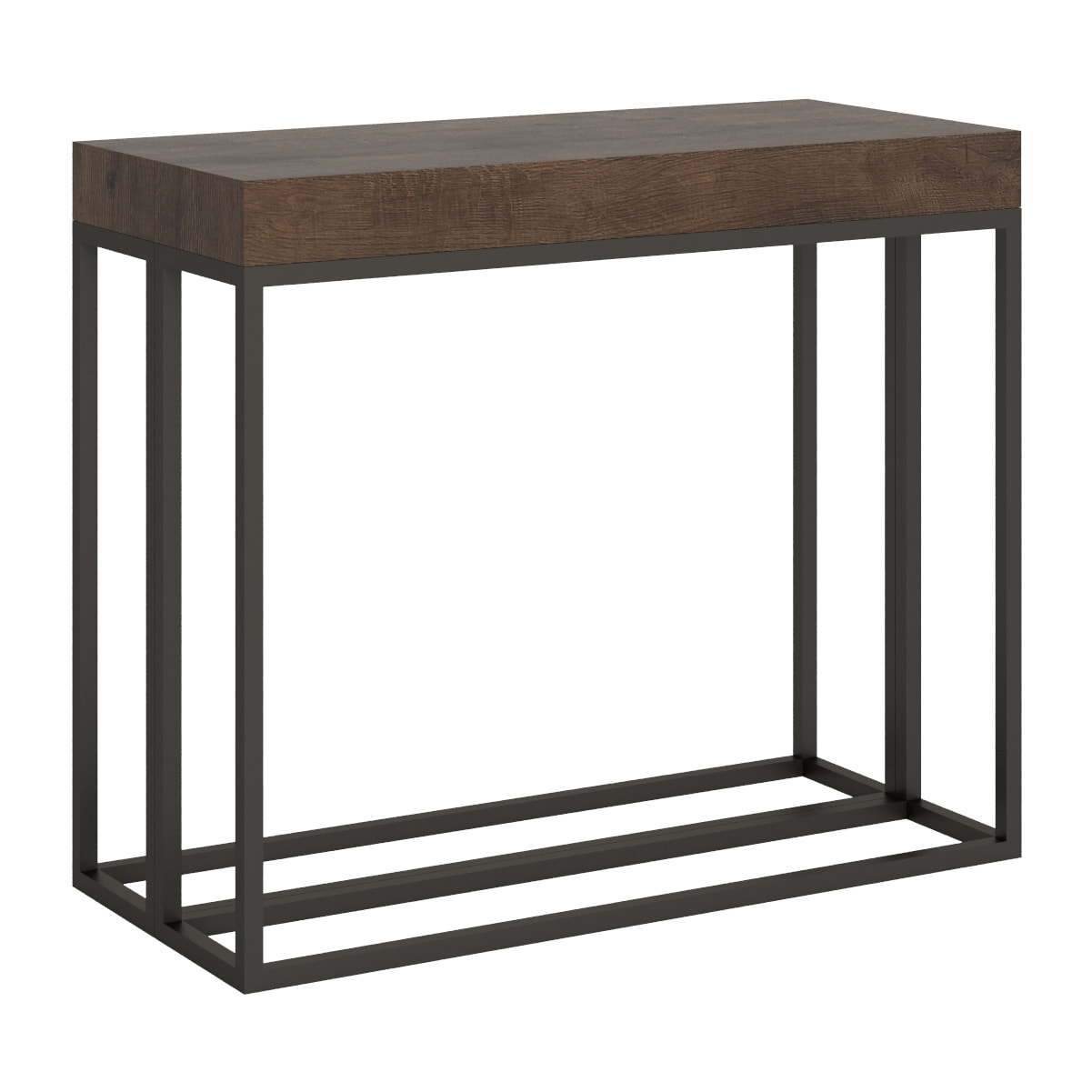 Consolle allungabile 90x40/196 cm Epoca Small Noce telaio Antracite.