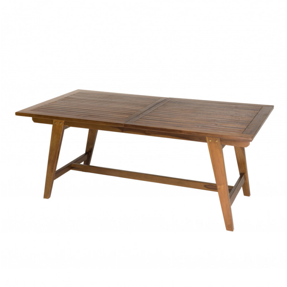 HANNA - Table de jardin 8/10 personnes - rectangulaire scandi extensible 180/240x100cm en bois teck huilé