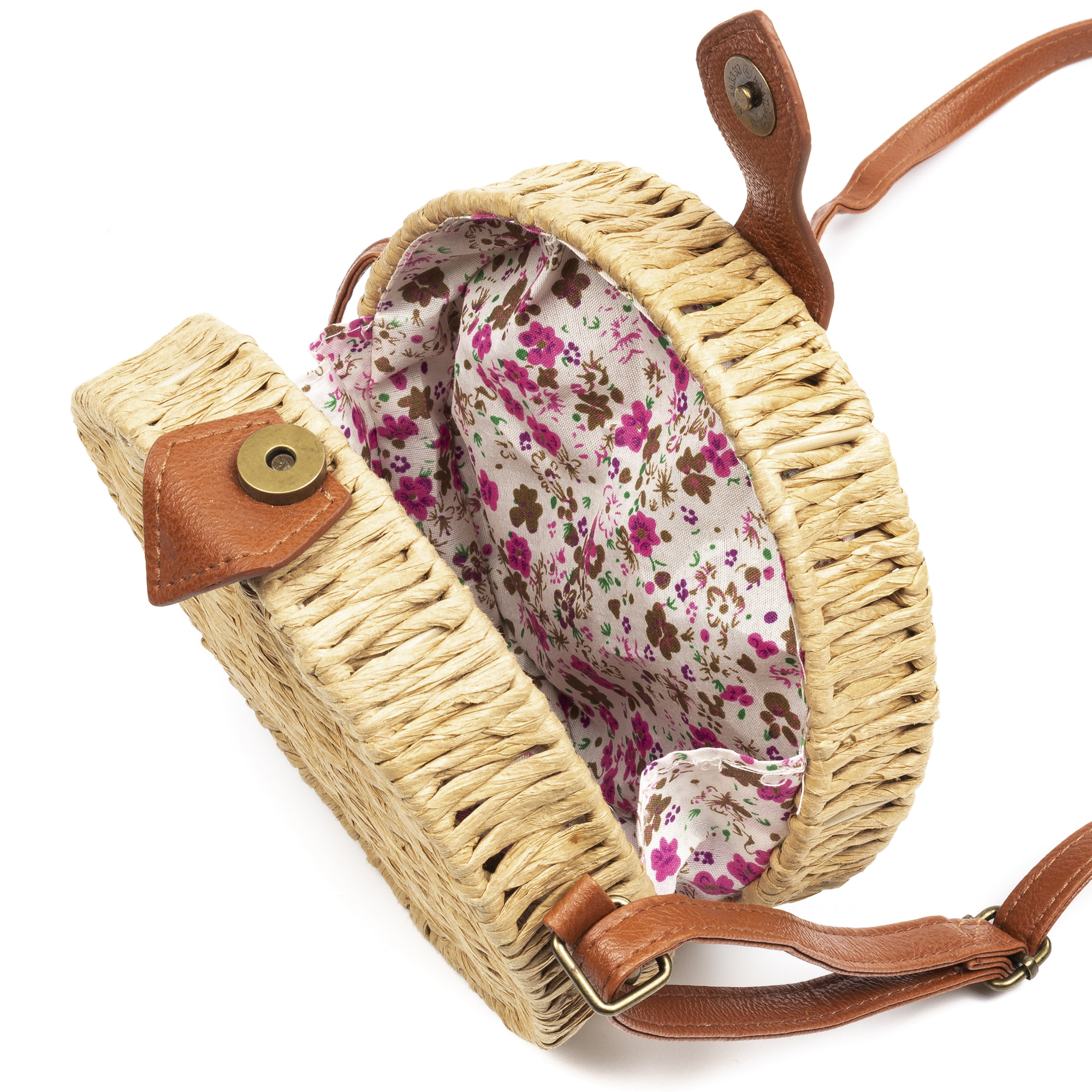 Cuneo Bolso bandolera Mujer. Tejido Paja  Piel Sintética PU