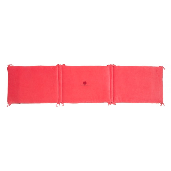 Tour de lit velours 40x180 cm Coton bio-Corail