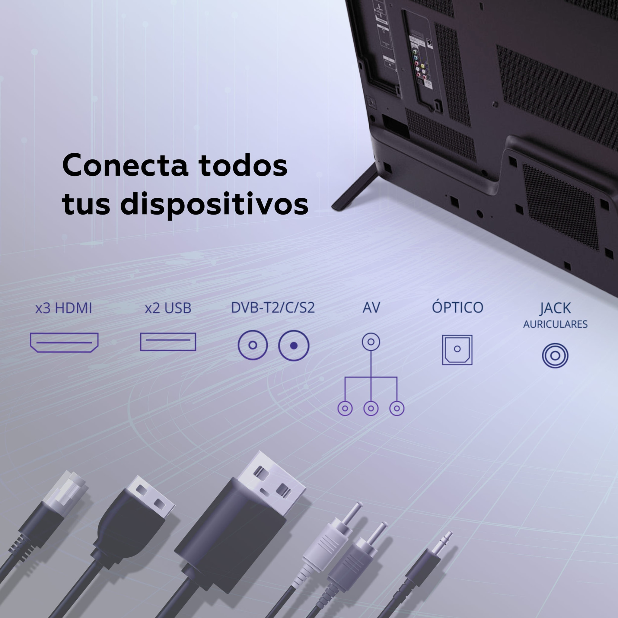 Smart TV 43 pulgadas 4K Hey Google Official Assistant con control por voz. Televisor Android 14 - TD Systems M43C21GLE