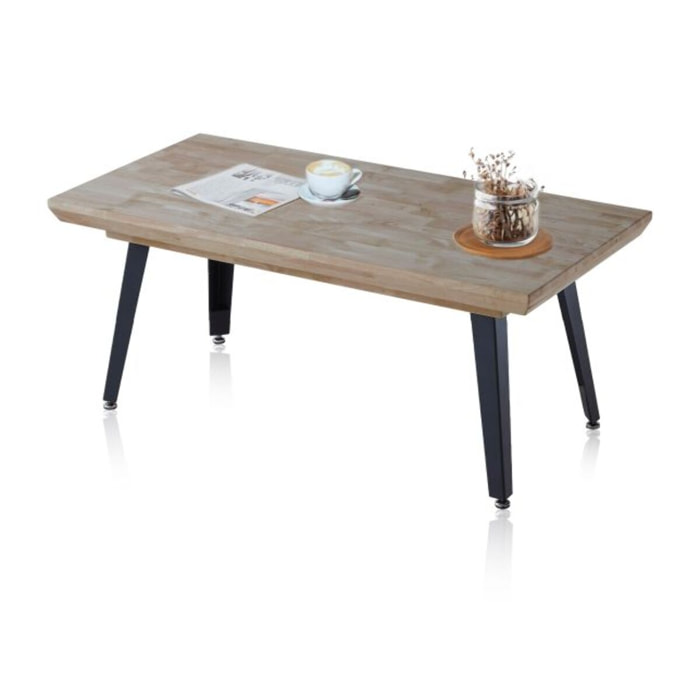 Mesa de centro elevable Berg Roble Honey - Negro