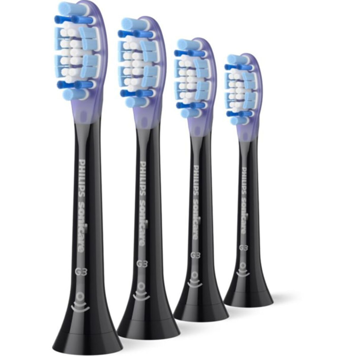 Brossette dentaire PHILIPS Sonicare lot de 4 -  HX9054/88 black Gum Care- soin des gencives G3
