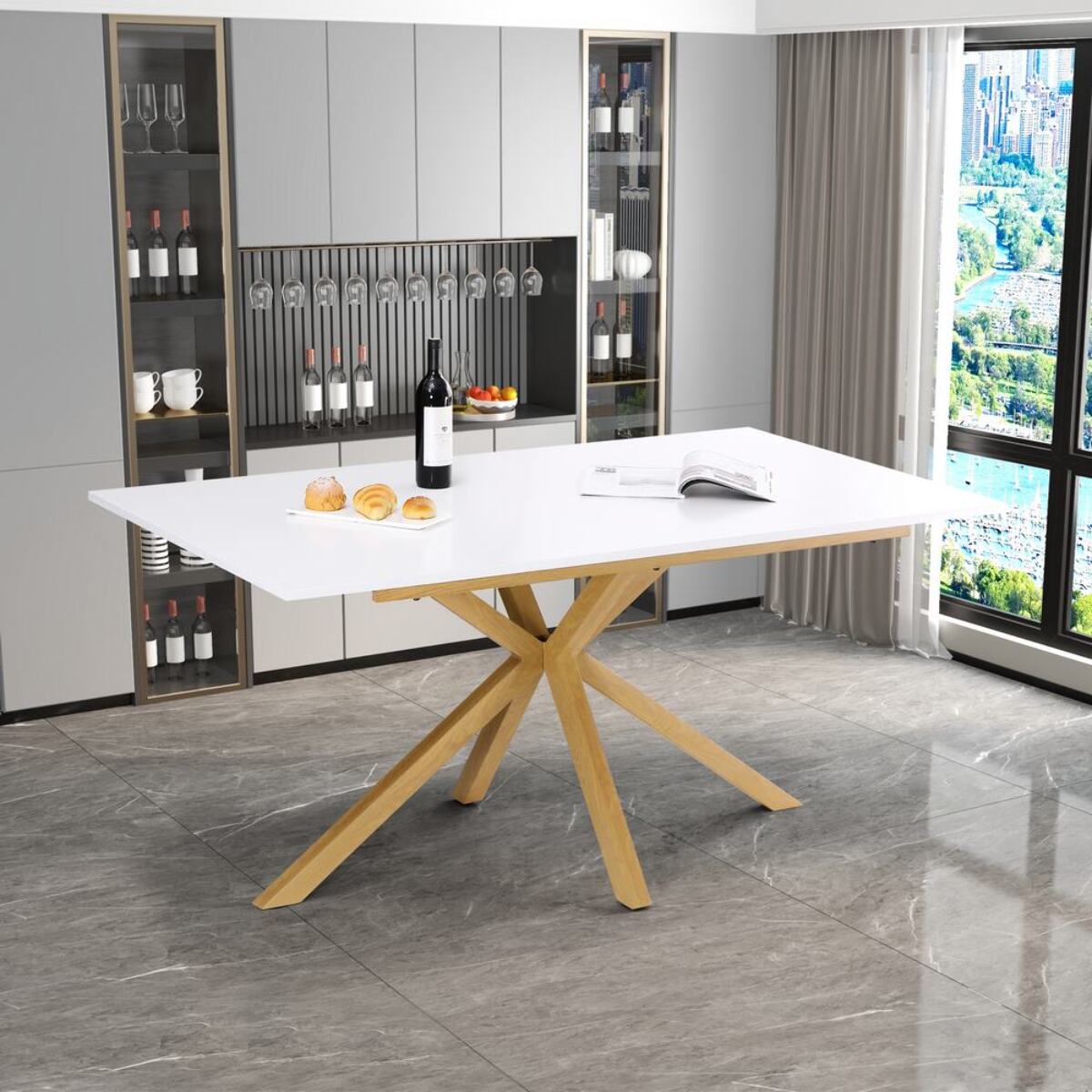 Tavolo estensibile bianco 140-190x90x77 cm - Harper