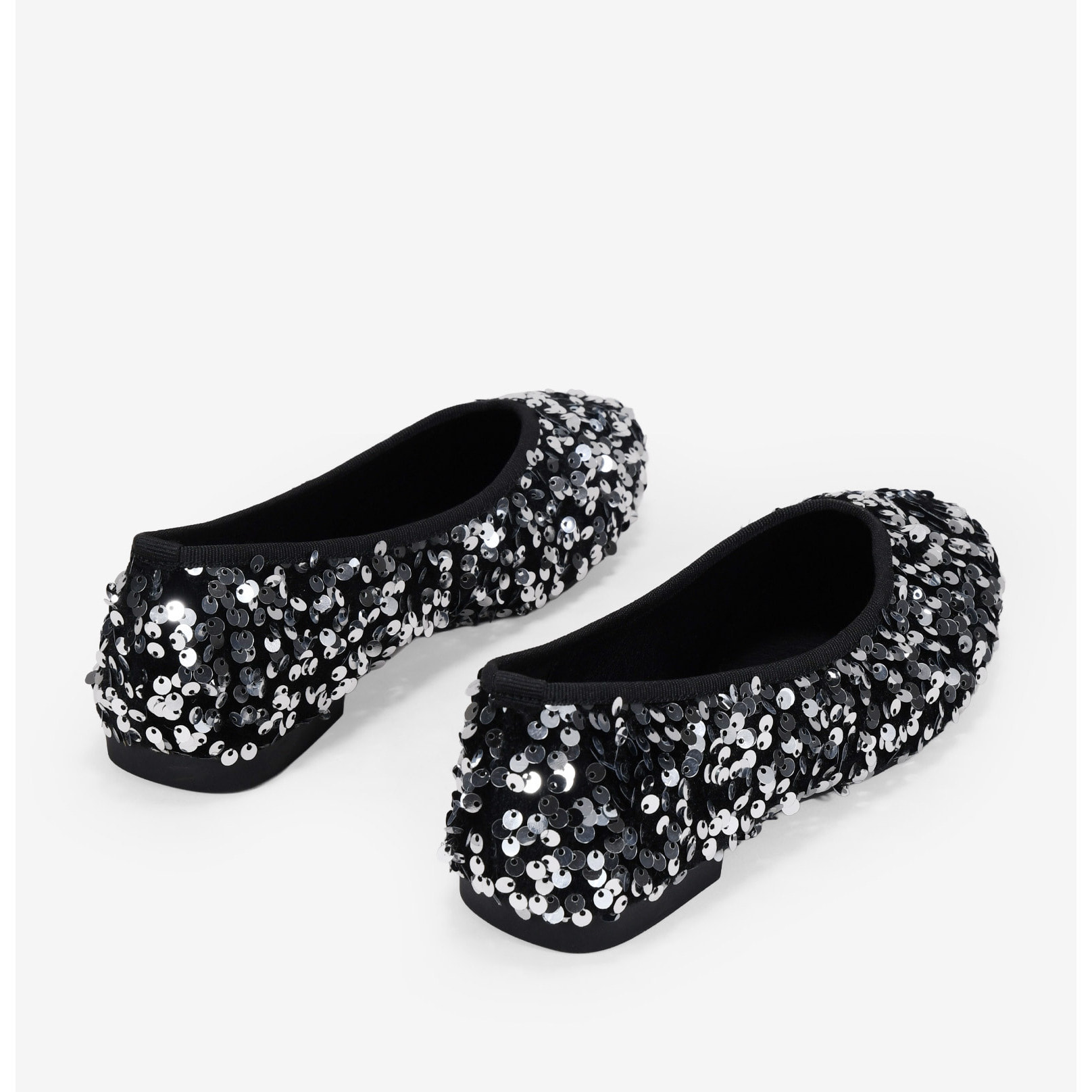 Bailarinas planas negras con lentejuelas