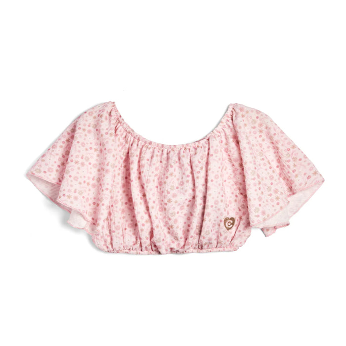 Camiseta de Flores en Rosa