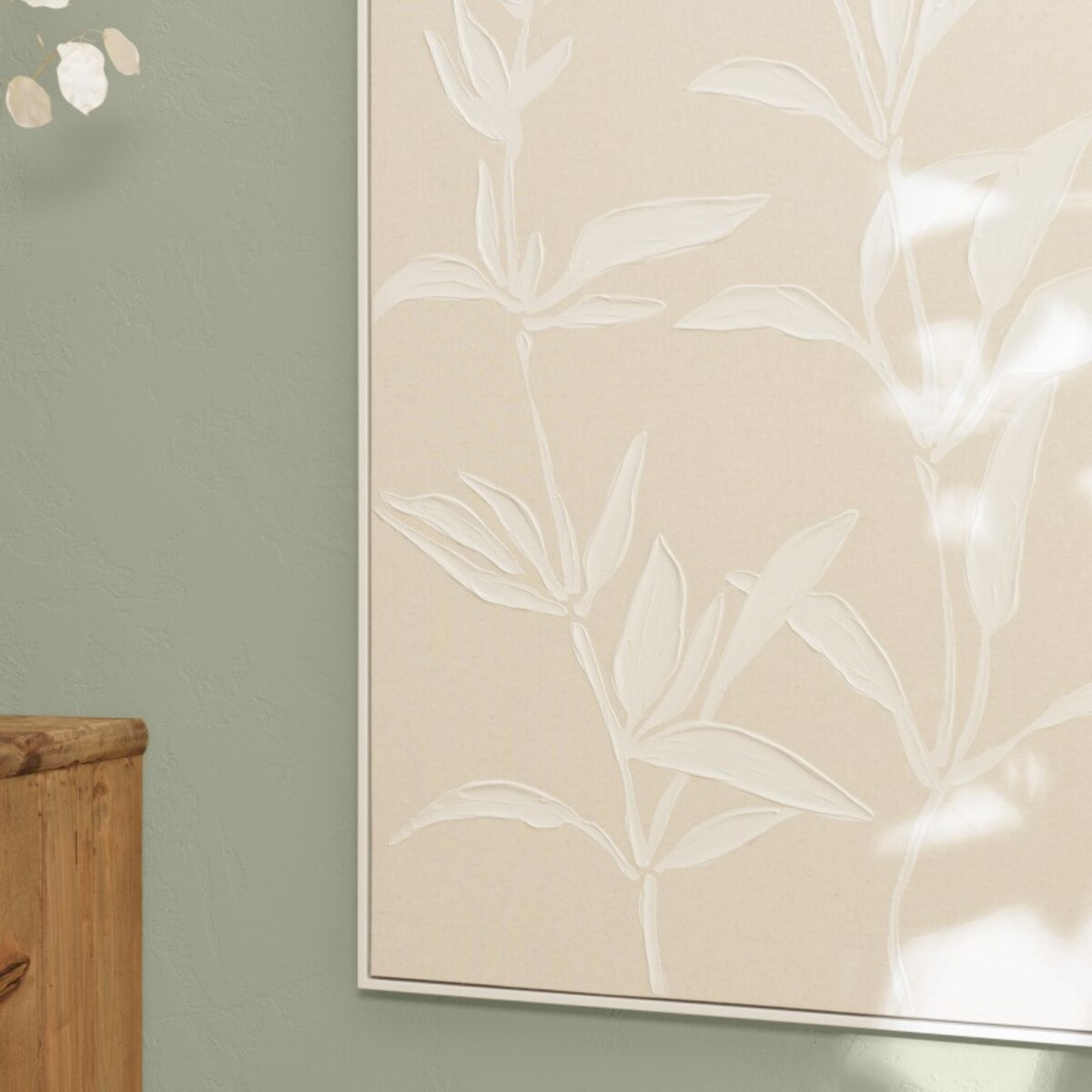 HOMER - Décoration murale 83x123cm motifs fleurs n°2, cadre naturel
