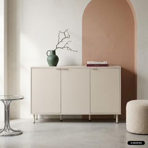 Buffet décor bois et métal 3 portes 120cm ELLIE