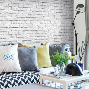 Papel pintado CERAMIKO, Ladrillo blanco 53x1000 cm