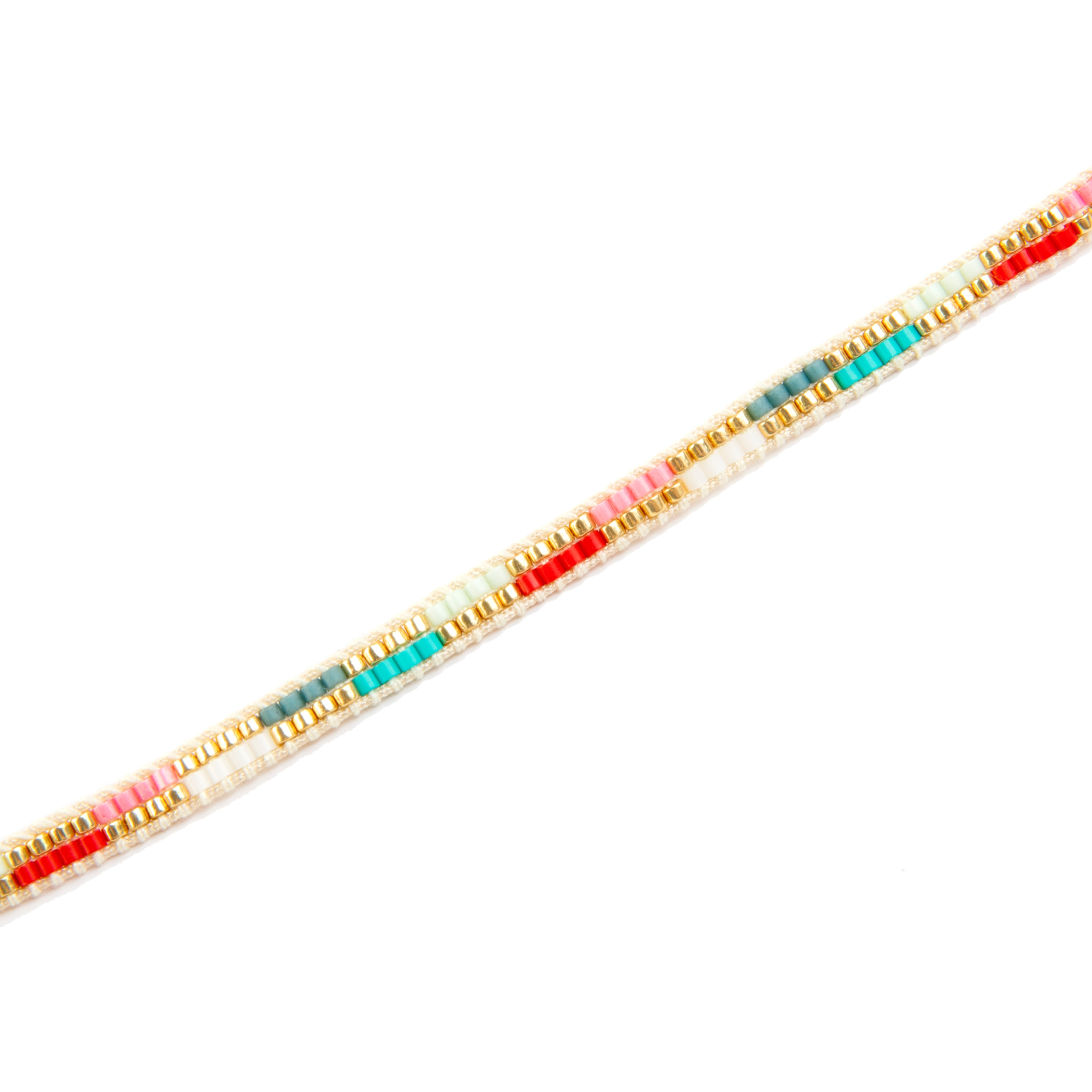 Pulsera con Cristal Multicolor acabado oro 18k