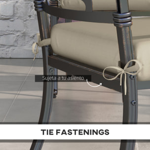 Conjunto de Cojines para Sillas de Comedor 47x47x7 cm Juego de 4 Piezas Cojines para Sillas de Jardín Impermeable y Protección UV 50+ para Interior y Exterior Beige