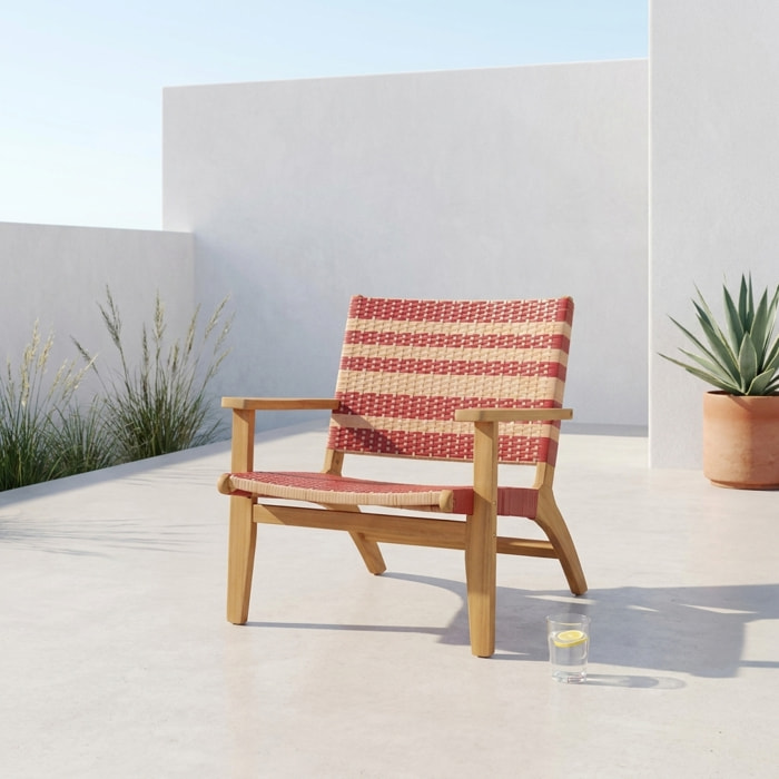 Fauteuil de jardin bois d'acacia et résine GOA