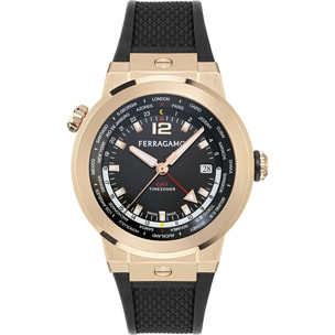 Ferragamo Reloj Analógico De Cuarzo Gmt Ha-F-80 Gmt Worldtime -Fw