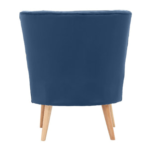 Poltrona We Home Vintage in tessuto blu e gambe oro