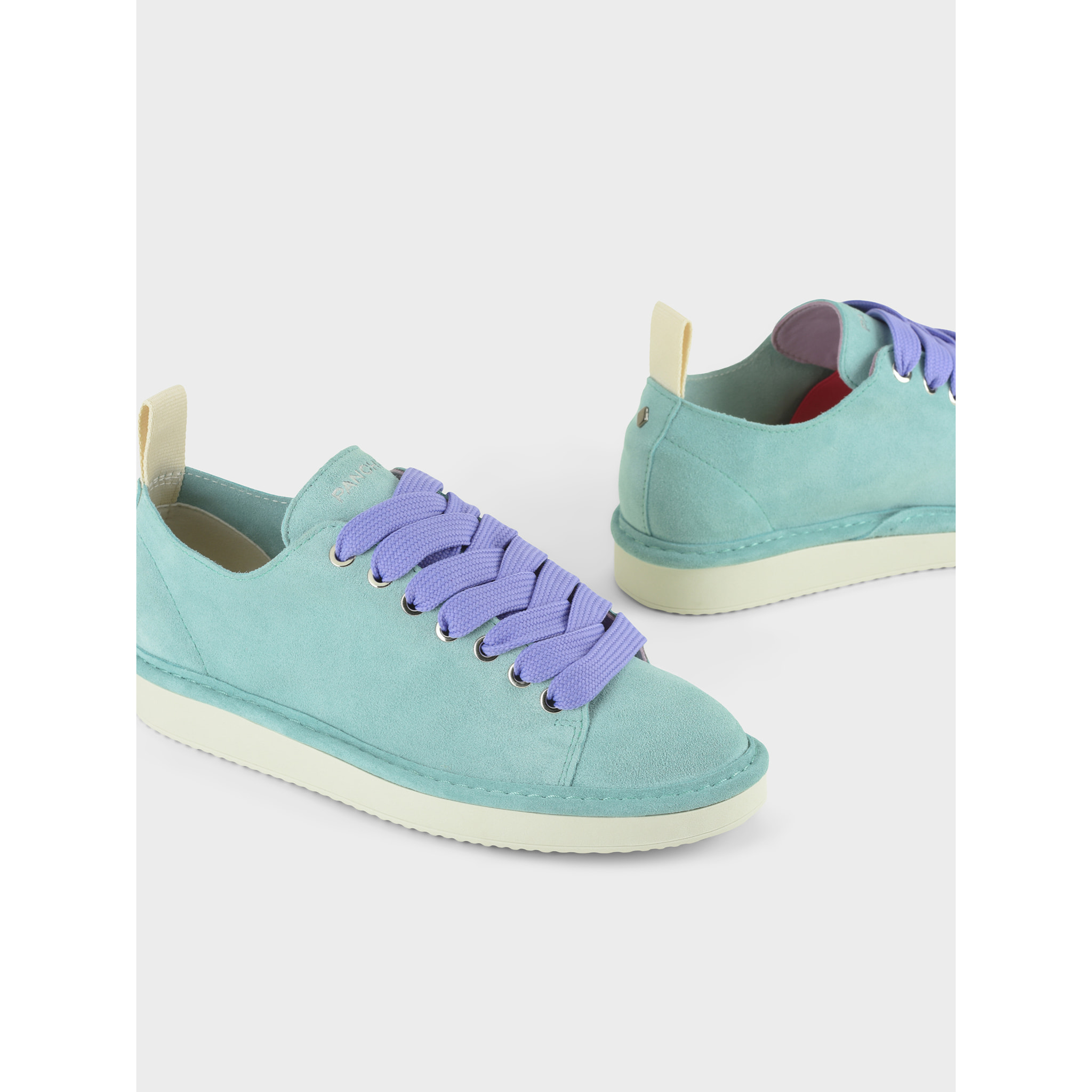 ZAPATO CON CORDONES MUJER P01 DE ANTE TURQUESA VIOLETA