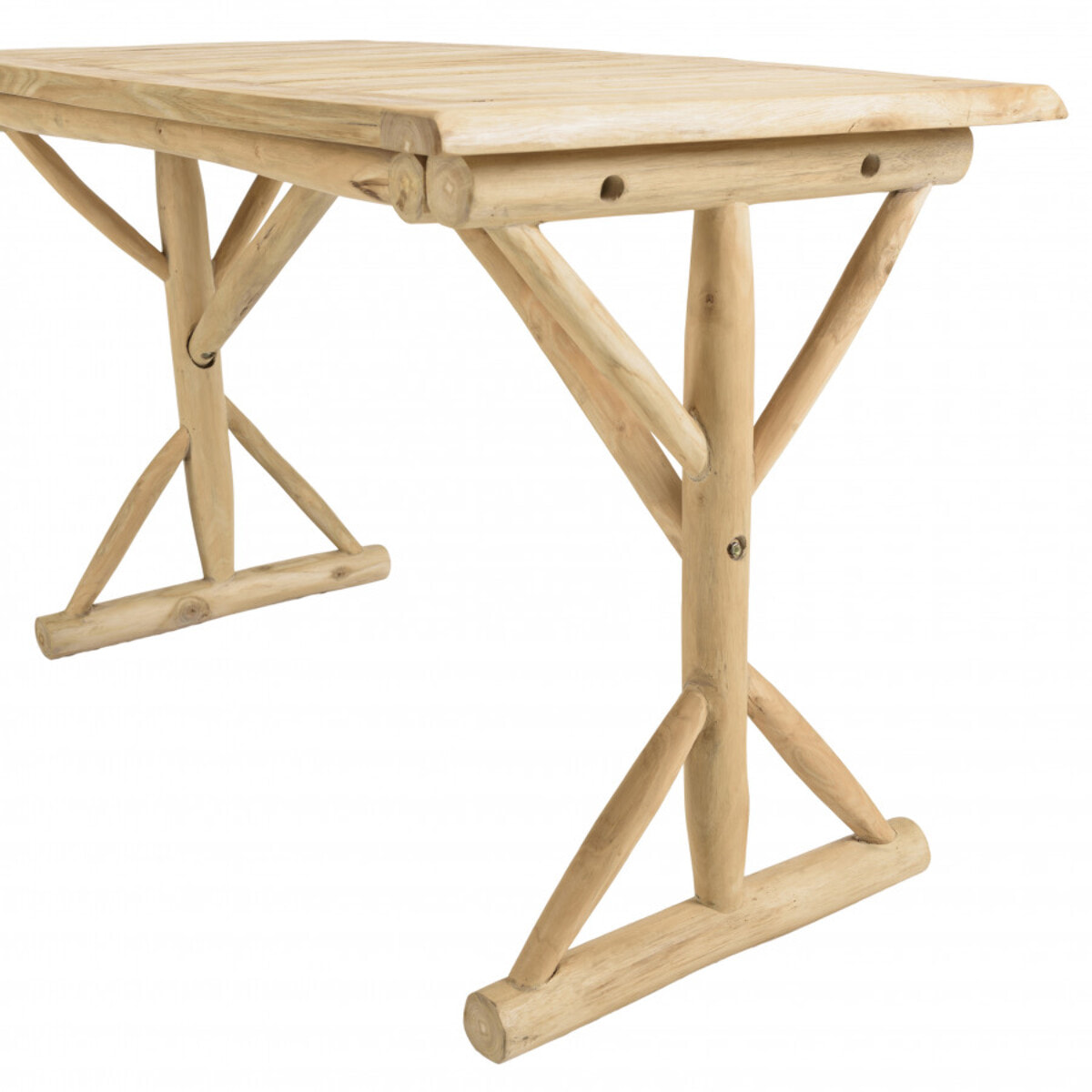 WILL - Bureau 120x60cm en branches de teck naturel