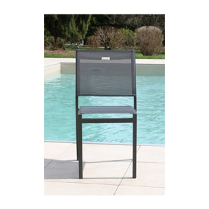 CADAQUES - Ensemble table et chaises de jardin  - Gris Anthracite