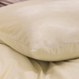 Parure de lit 3 pièces en poly-lin housse + taies - Naturel