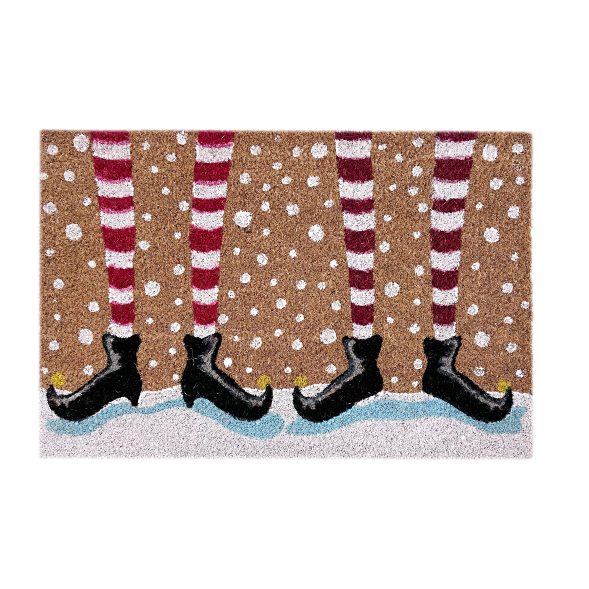 Zerbino Natalizio Ingresso Casa Antiscivolo In Cocco Gambe Elfo