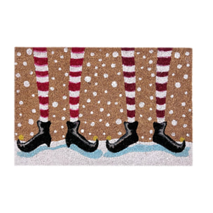 Zerbino Natalizio Ingresso Casa Antiscivolo In Cocco Gambe Elfo