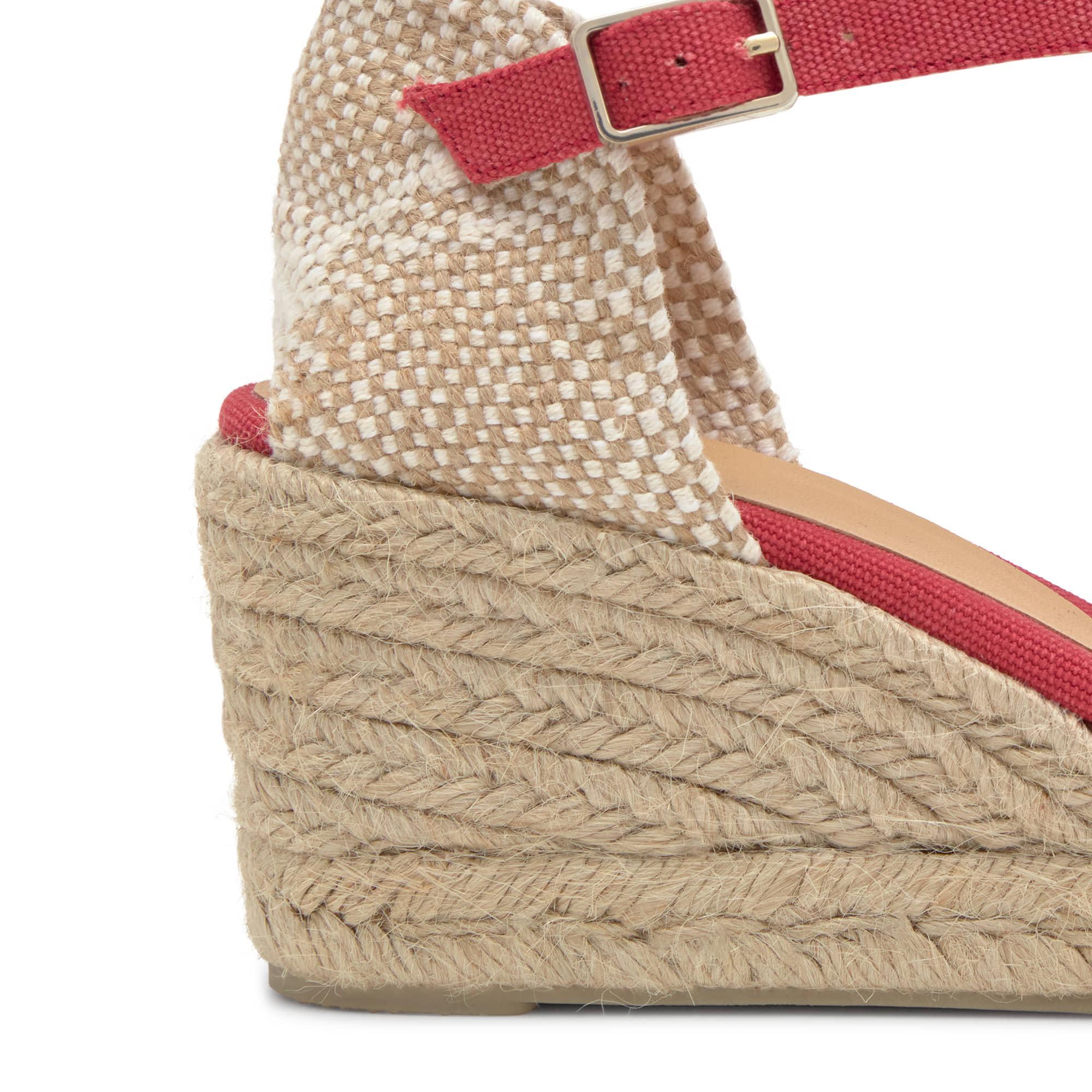 Alpargatas de cuña de mujer Carol en algodón orgánico lavado con cierre de pulsera