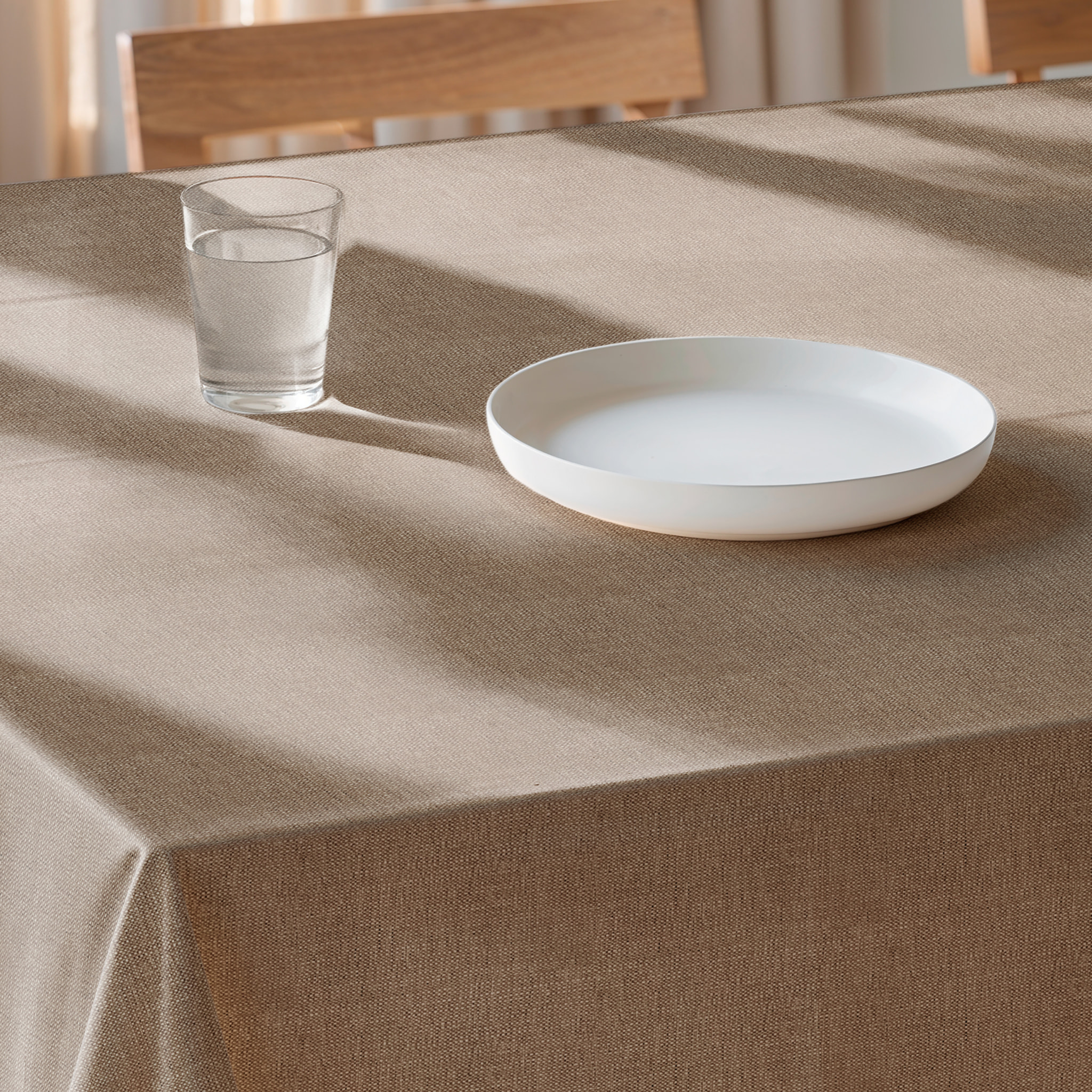 Nappe jacquard unie antitache INDRA TAUPE