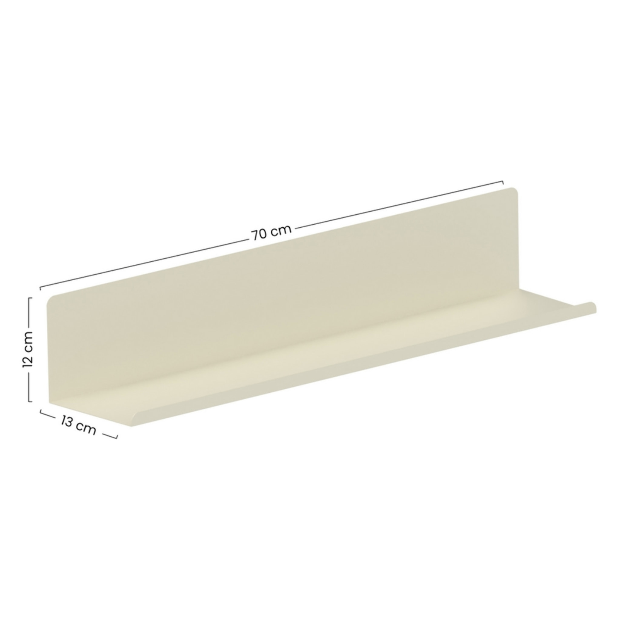 Mensola da muro in metallo 70x13x12cm avorio - Pop