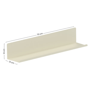 Mensola da muro in metallo 70x13x12cm avorio - Pop