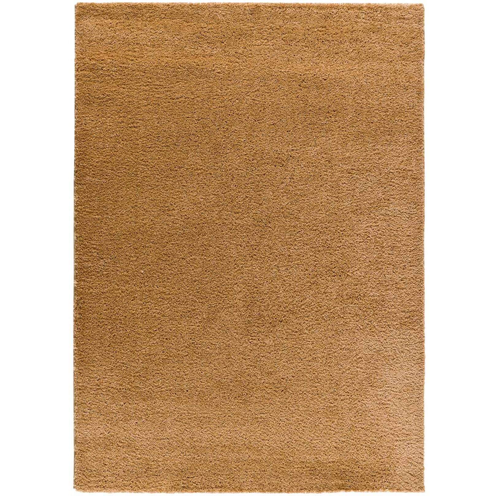 ATLAS Alfombra shaggy lisa en color camel, varias medidas disponibles