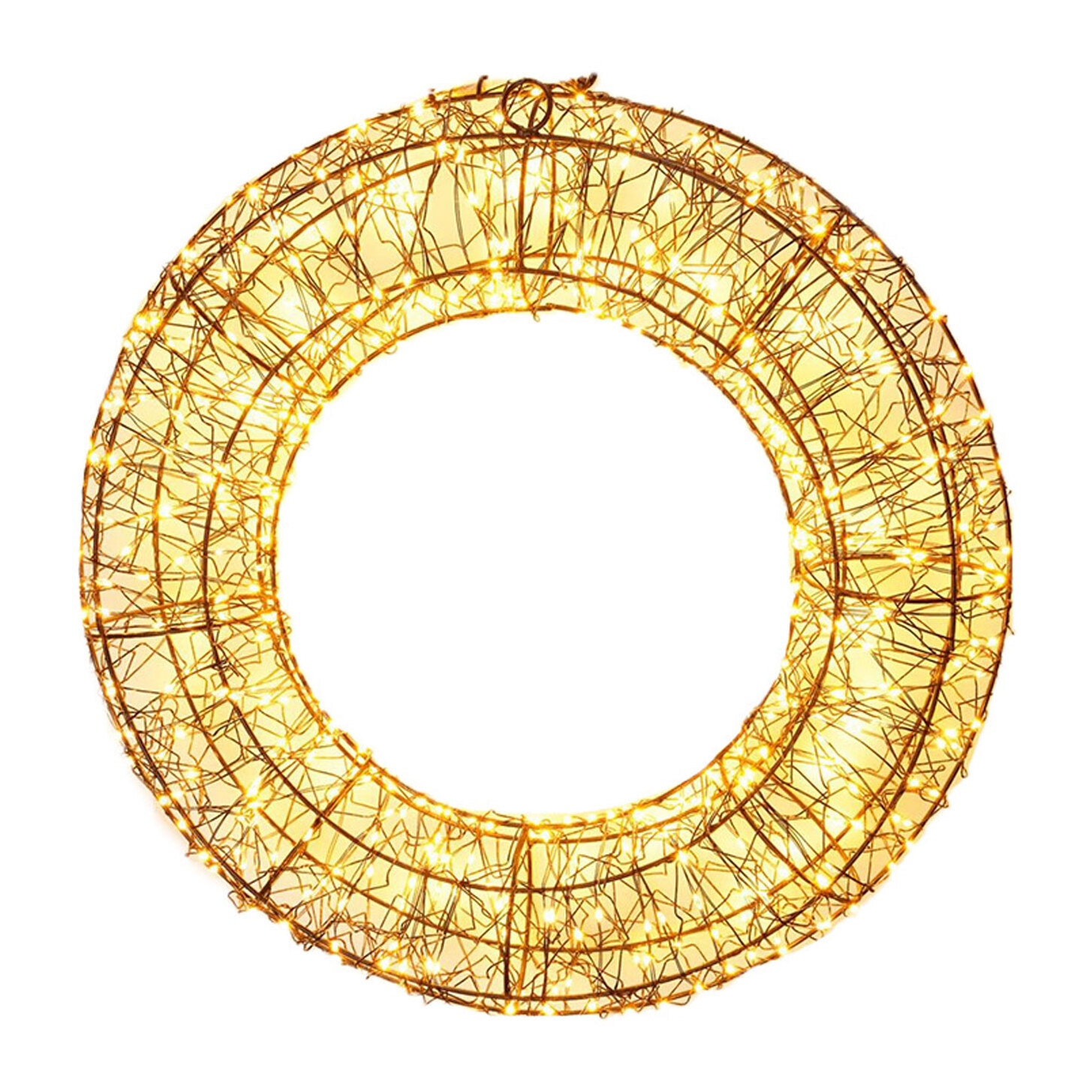 corona luminosa con 500 luces led blanco cálido marco de metal 38cm