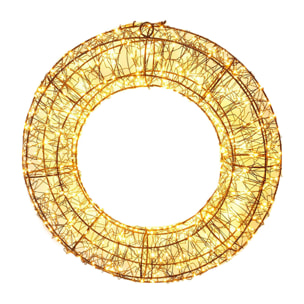 corona luminosa con 500 luces led blanco cálido marco de metal 38cm