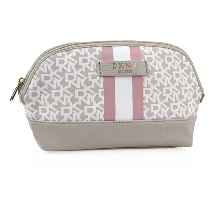 Neceser Viaje Mujer Dkny Dkny-636 Signature Stripe Toffee-White-Rosey