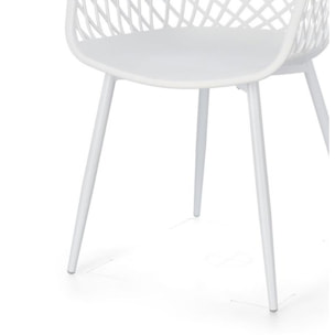 Set di sedie OPTIK in polipropilene e acciaio bianco