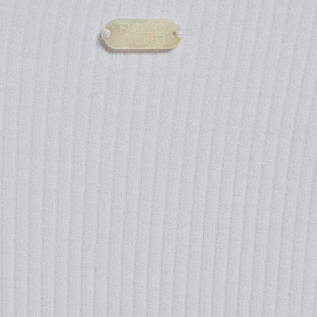 Maglietta bianca Penelope con particolare di bottone madreperla Polo Club