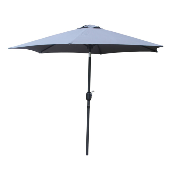 Parasol droit rond 2,5 x 2,5 m gris EMMA