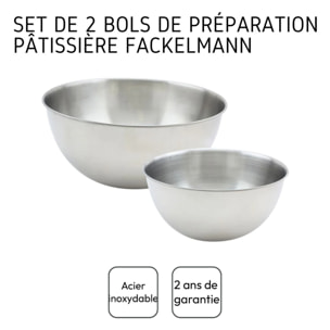 Set de 2 bols à mixer en inox 20,5 et 25 cm Fackelmann Basic