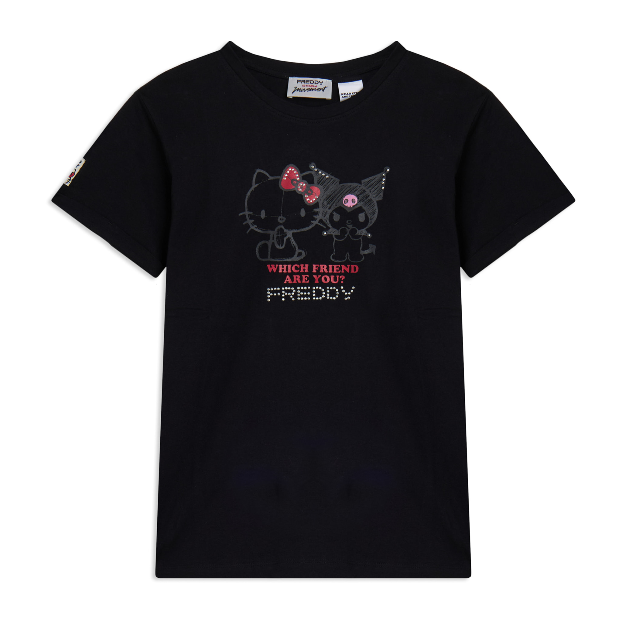 T-shirt Hello Kitty & Kuromi con stampa frontale