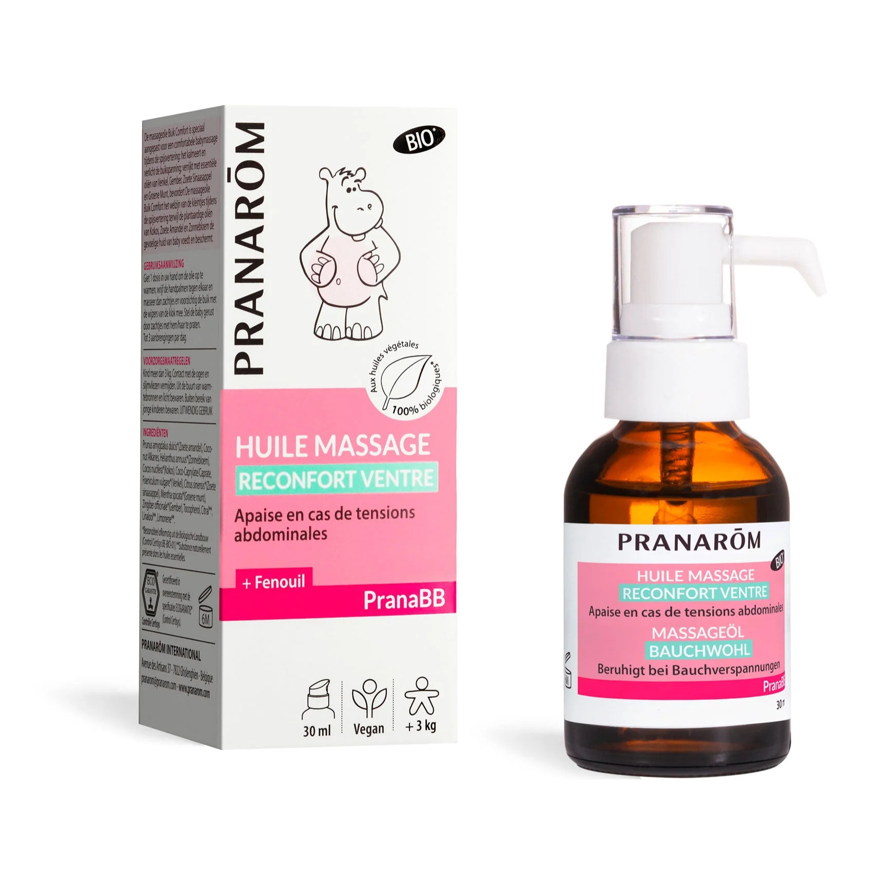 Pranarom - Huile de massage Réconfort ventre - Bio - 30 ml