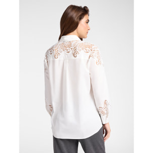 Elena Mirò - Camicia con pizzo - Bianco