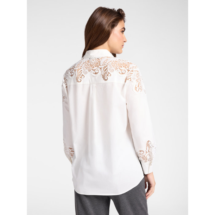 Elena Mirò - Camicia con pizzo - Bianco