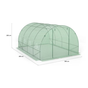 Serre tunnel verte 3x4m toutes saisons