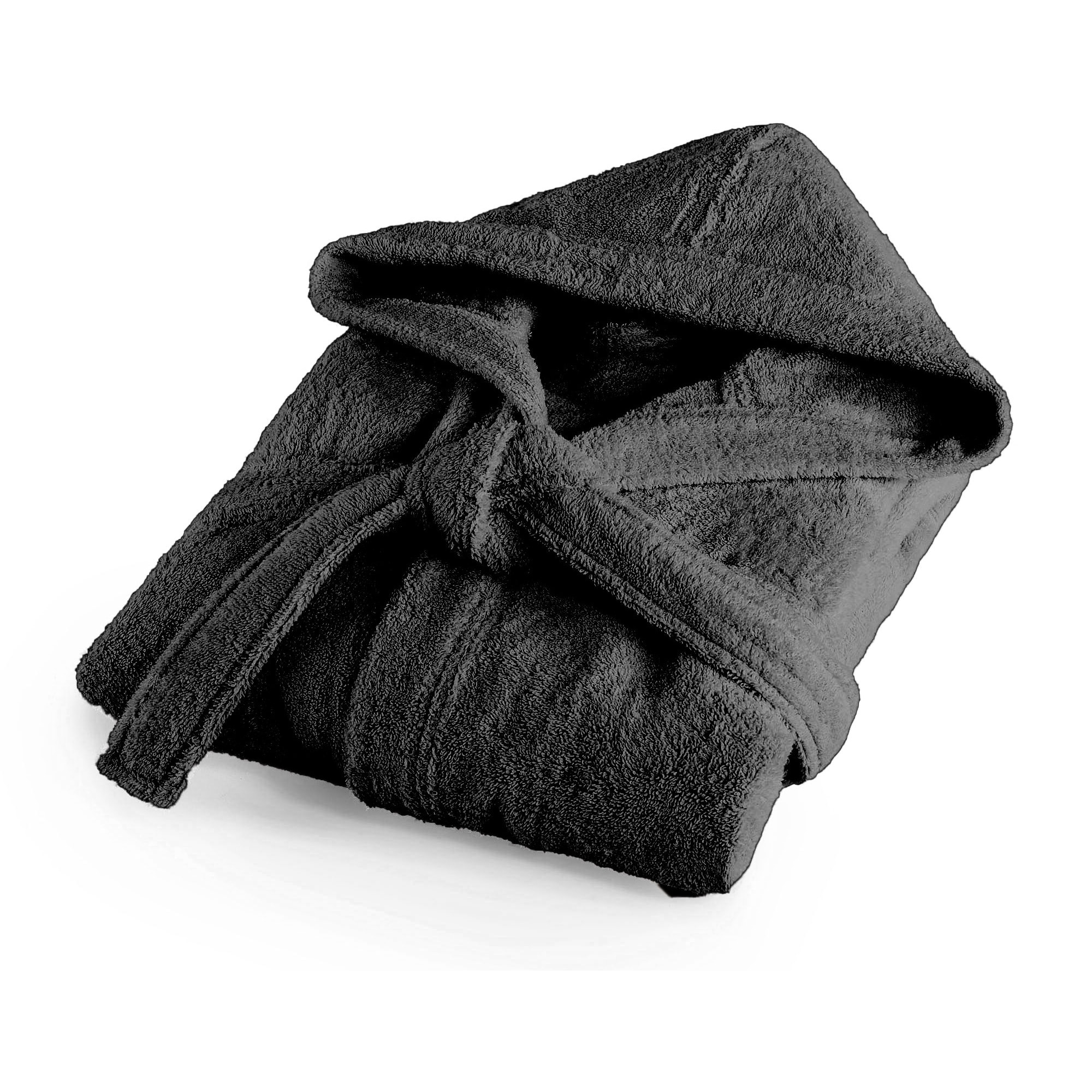 Bassetti Morbido Accappatoio 400 gr con Cappuccio 100% Cotone Uomo Donna Spugna Taglie Forti - ITALY Designed - Collezione MONIQUE - ARDESIA E6