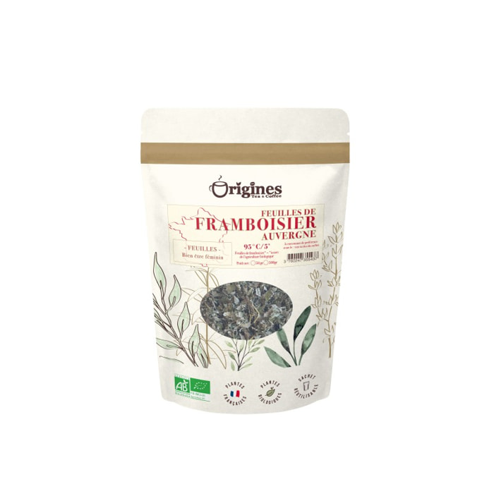 Feuilles de Framboisier d'Auvergne - Plantes naturelles Bio françaises - Sachet 50g