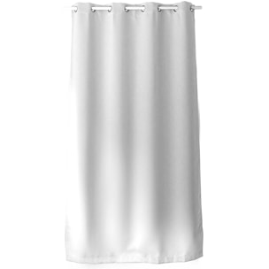 Rideau occultant uni avec 8 œillets - Blanc