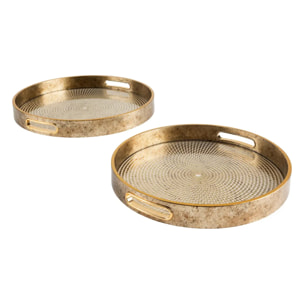 Lot de 2 plateaux Elya doré D31/35cm