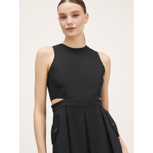 Motivi - Vestido midi con corte en las caderas - Negro