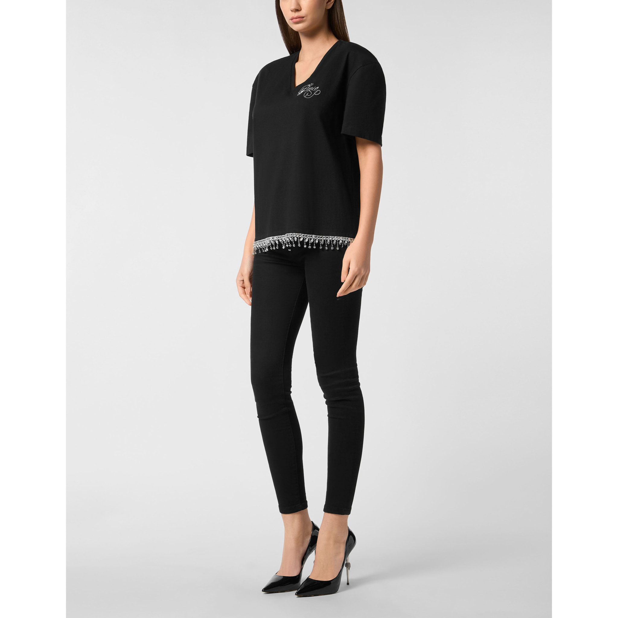 PHILIPP PLEIN T-Shirt V-Neck Ss SIGNATURE